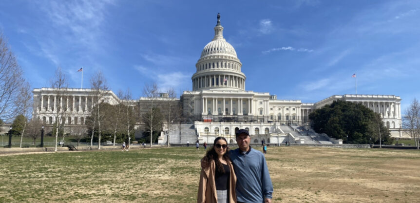 Bushra and her dad at the Capitol