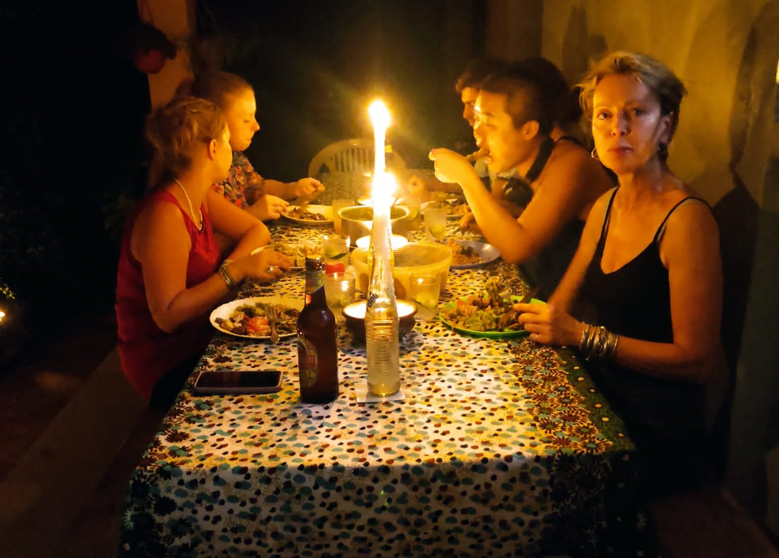 Melora having dinner